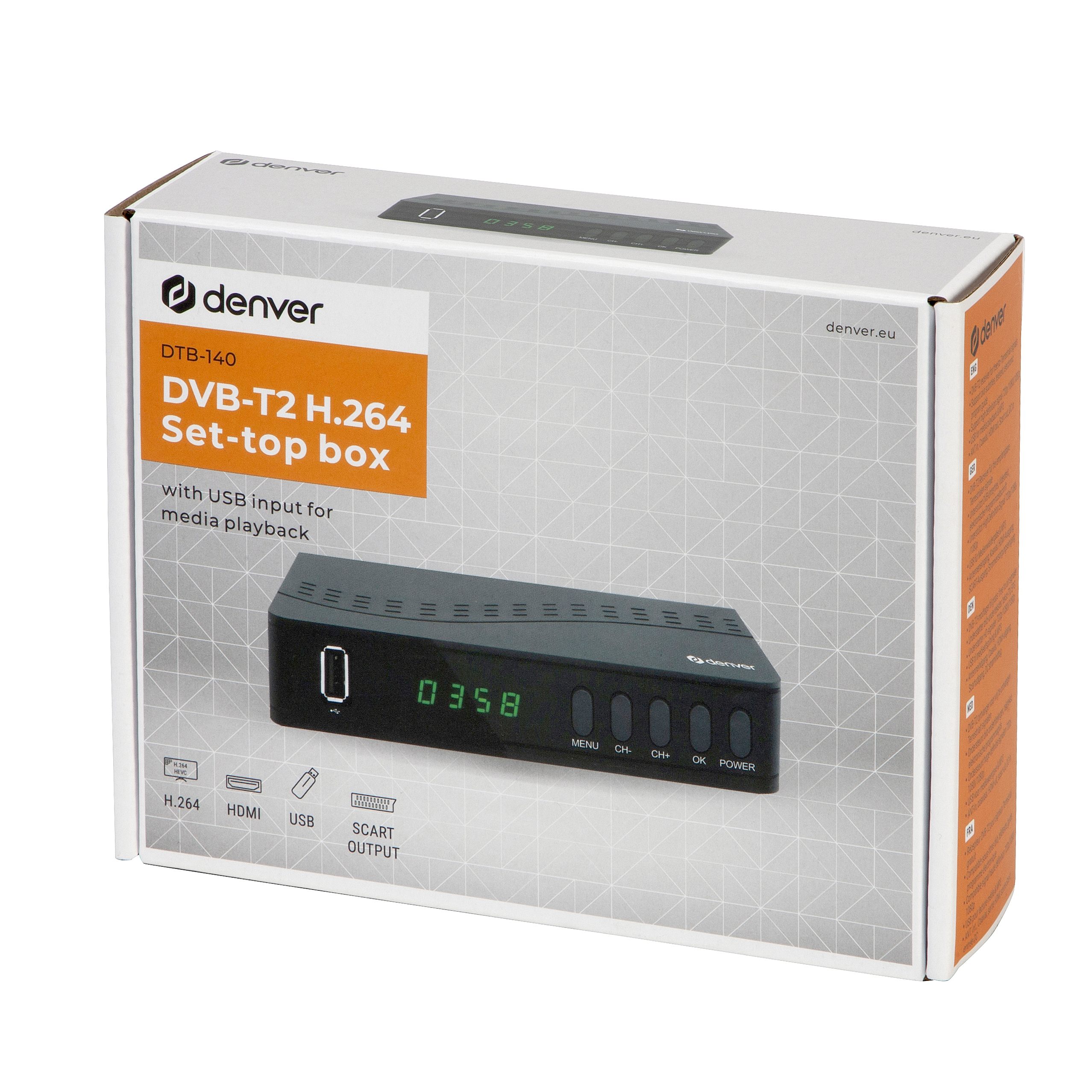 DENVER ELECTRONICS DTB-133 Decodificador DVB-T2