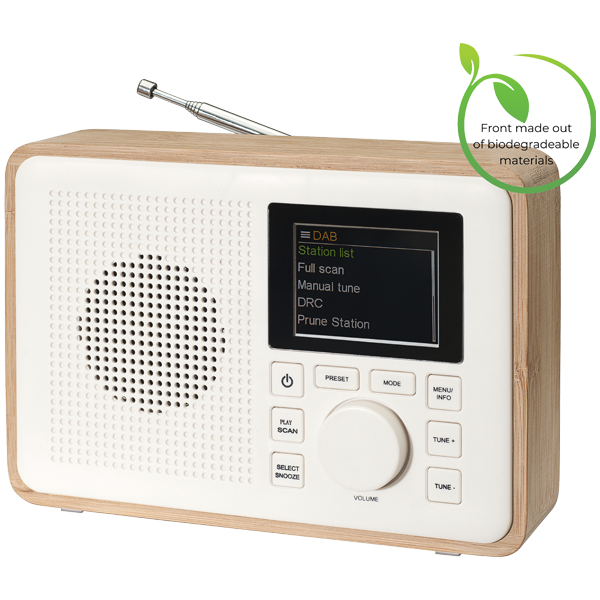 Lightwood DAB/DAB+ & Radio FM Denver MRD-105 7 en 1 Système Hi-Fi avec écran couleur de 2,4 pouces USB Lecteur CD Télécommande Bluetooth Corps en Bois & Haut-parleurs Aux In